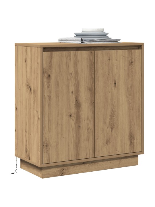 Sivupöytä led-valolla artisan tammi 71x34,5x75 cm tekninen puu
