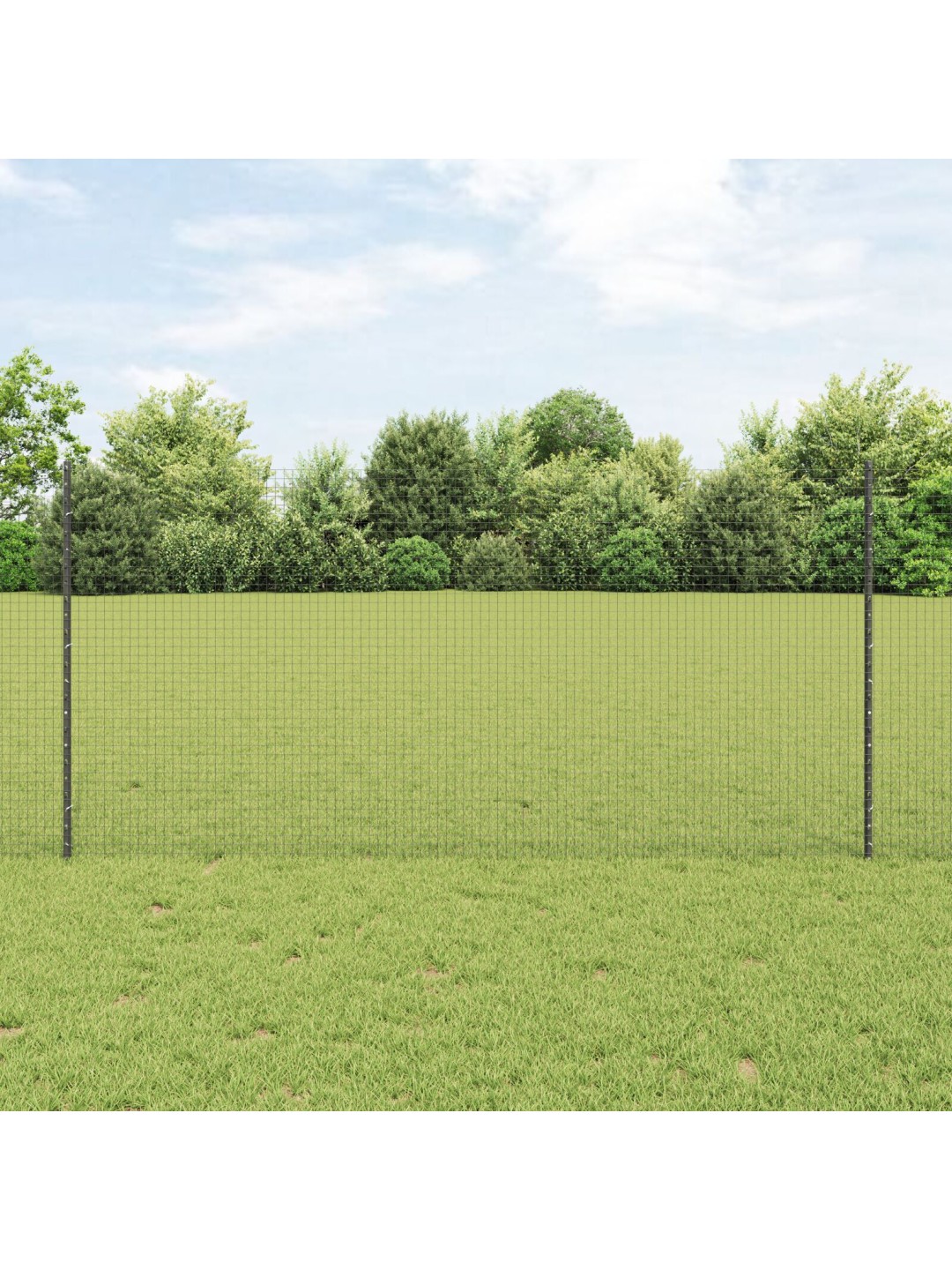 Hitsattu metallitarha 22 u-pylväillä harmaa 1,2x25 m teräs