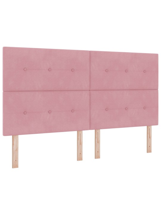 Sängynpääty napitus pinkki 180 cm sametti