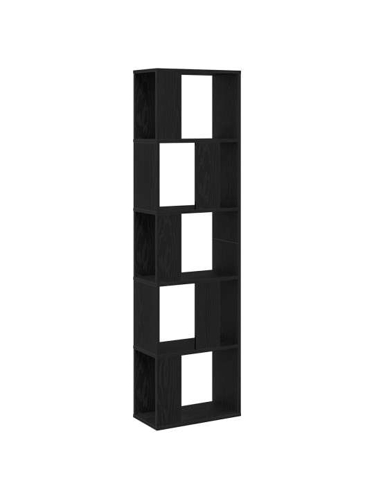 Kirjahylly 5-tasoa musta tammi 45x23,5x162,5 cm tekninen puu