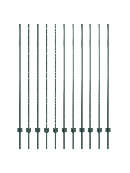 Aitapylväät 11 kpl u-kanava vihreä 150 cm teräs