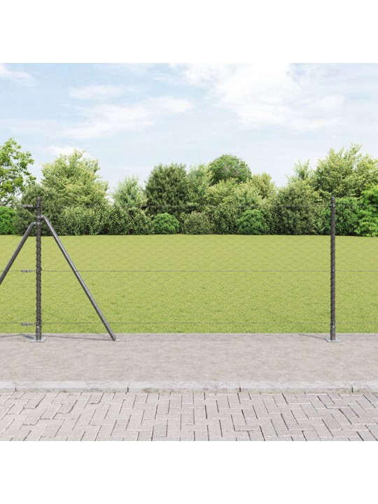 Kuusikulma aita harmaa 0.8x10 m teräksestä