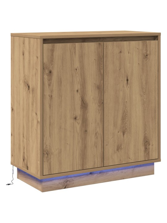 Sivupöytä led-valolla artisan tammi 71x34,5x75 cm tekninen puu