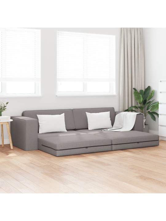 Lattiasohvasänky 2-in-1 taupe 245x150x60.5 cm kangas