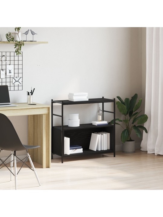Kirjahylly musta tammi 80x30x78,5 cm tekopuu