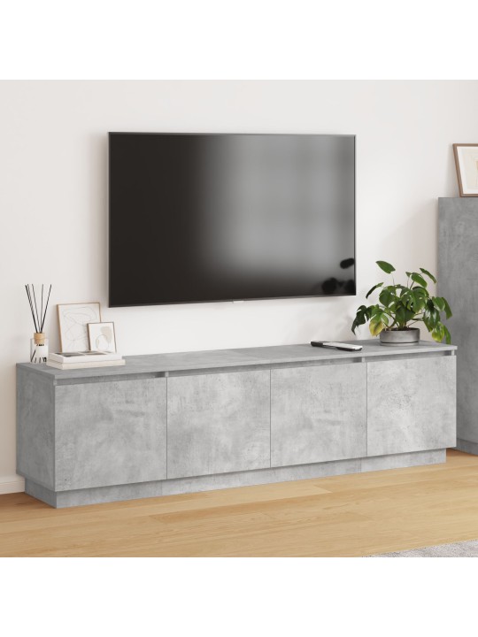 Tv-kaappi led:llä betoninharmaa 180x38x49 cm tekninen puu