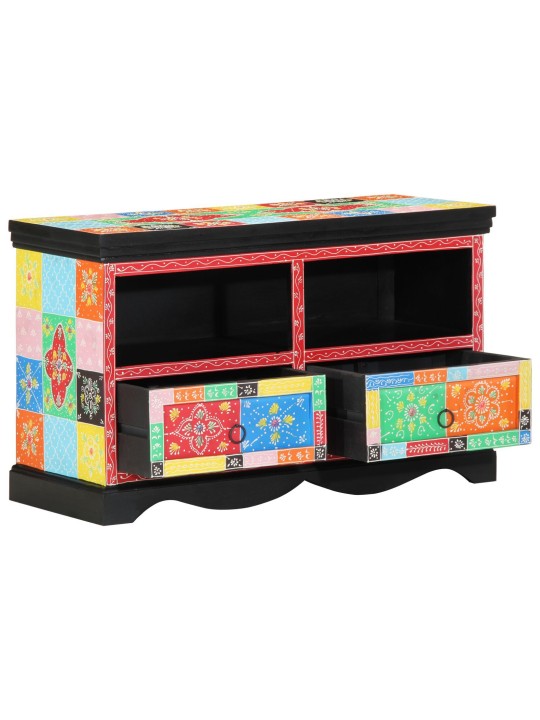 Tv-taso monivärinen 80x35x50 cm kiinteä mango