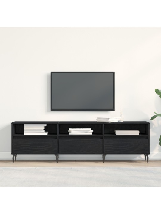 Tv-pöytä musta tammi 150x30x44,5 cm tekninen puu