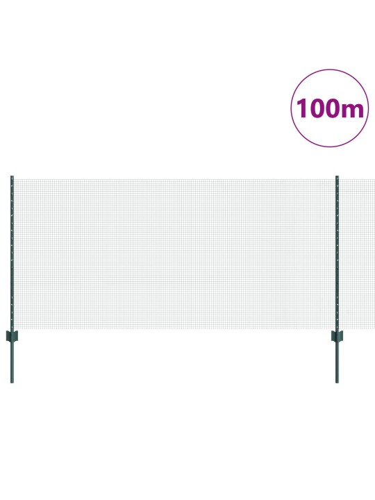 Hitsattu verkkoaita 44 u pylväillä vihreä 1x100 m teräs