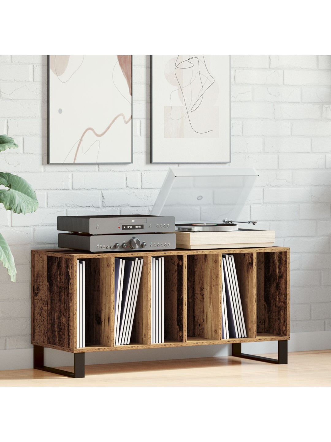 Record cabinet artisan oak 100x38x48 cm tekninen puu