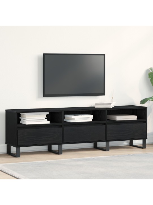 Tv-pöytä musta tammi 150x30x44,5 cm teknistä puu