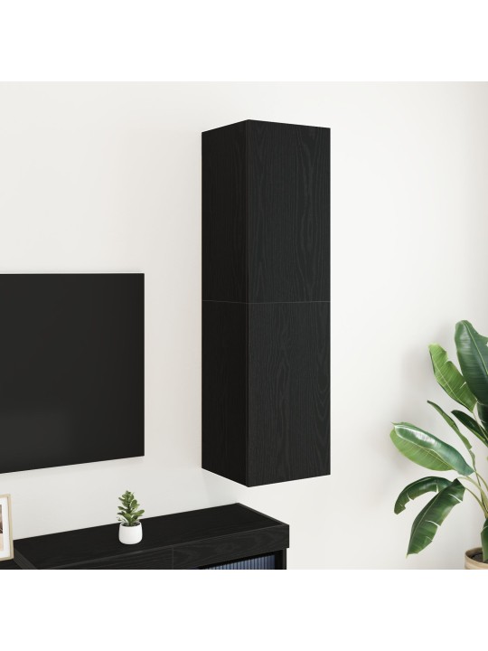 Tv-taso musta tammi 30,5x30x110 cm tekninen puu