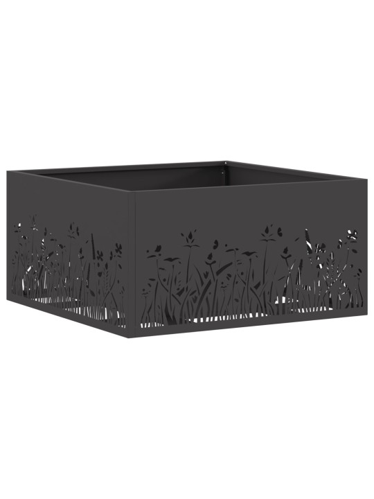 Tulisija neliö musta 60x60x30 cm teräs