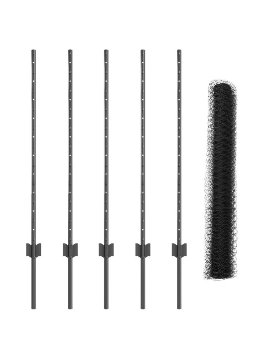 Aitaposteja 10 kpl u-kanava harmaa 100 cm teräs
