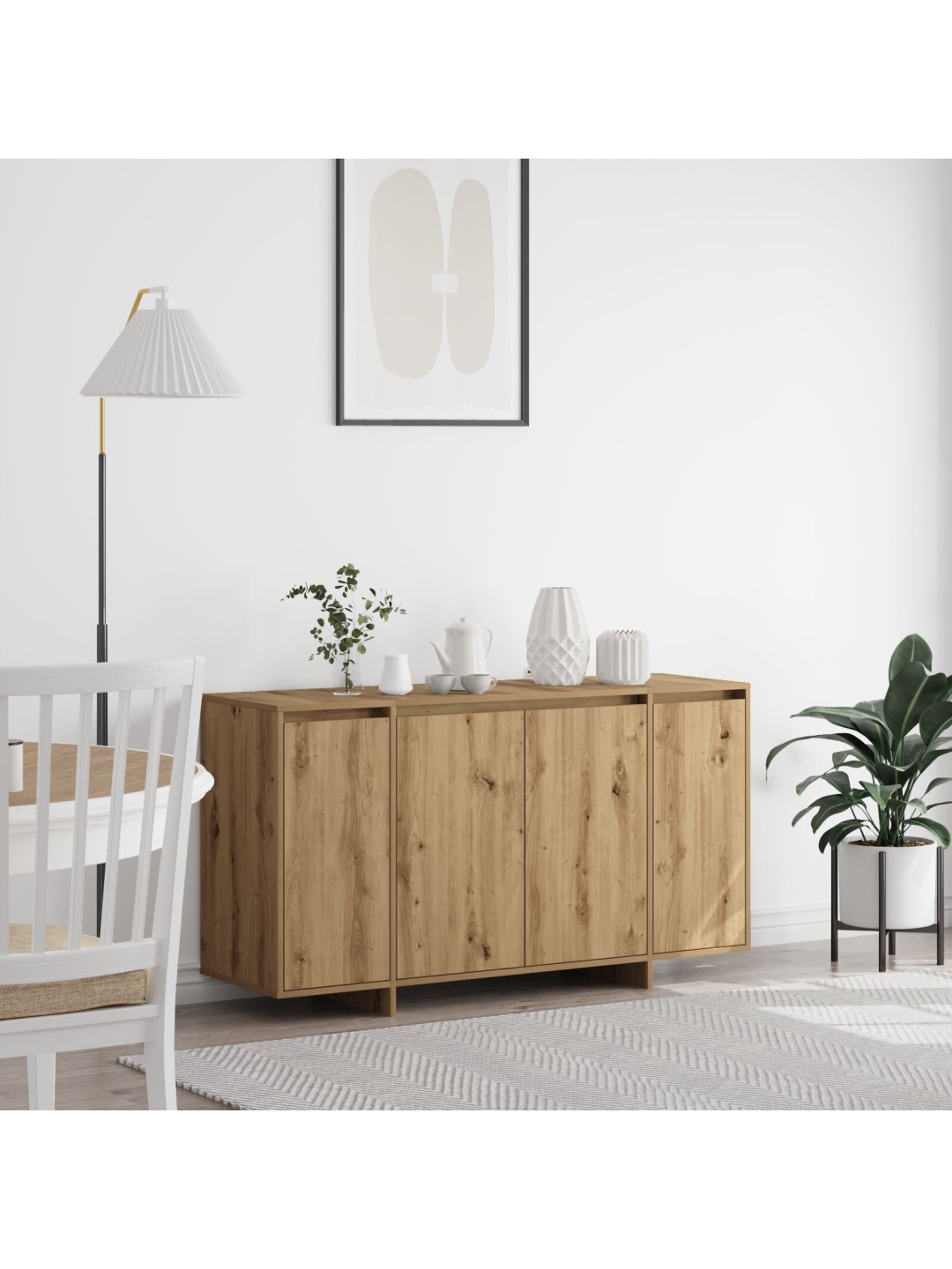 Tammi sivupöytä asiantuntija tammi puu komposiitti 135 x 41 x 75 cm