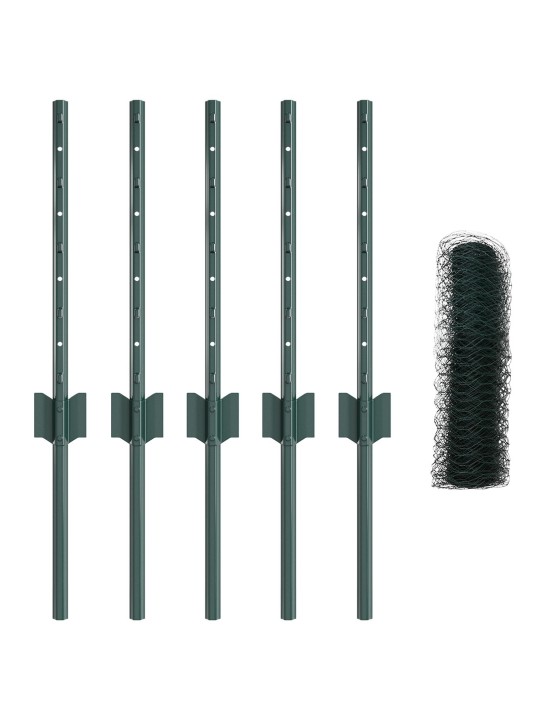 Aitatolpat 5 kpl u-kanava vihreä 40 cm teräs