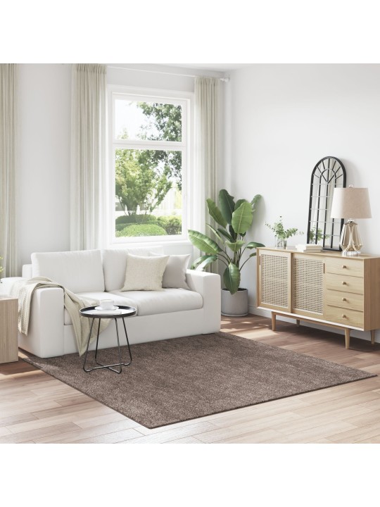 Rönsyilevä matto lateksipohjalla ruskea 200x200 cm
