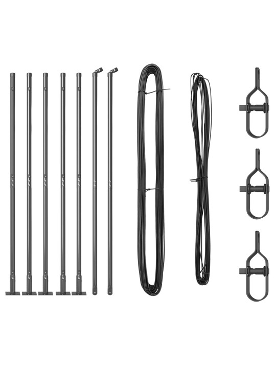 Aidatukipaalut jalustoilla 7 kpl ø32mm 68,5cm galvanoitu teräs