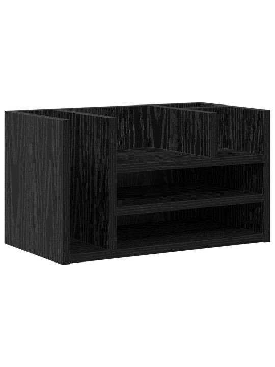 Työpöytäjärjestelijä mustasta tammesta 44.5x24x25 cm enginoitu puu
