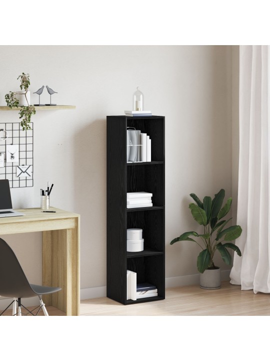 Kirjahylly musta tammi 36x30x143 cm engineered wood