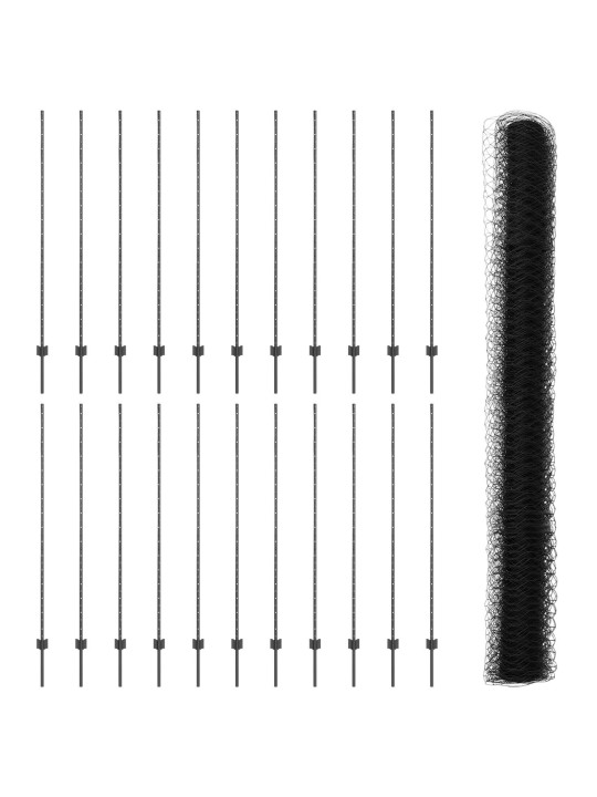 Aitapylväät 22 kpl u-kanava harmaa 160 cm teräs