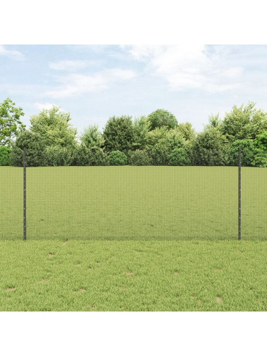 Hitsattu rautalanka-aita 44 u-tukien kanssa harmaa 1x50 m teräs