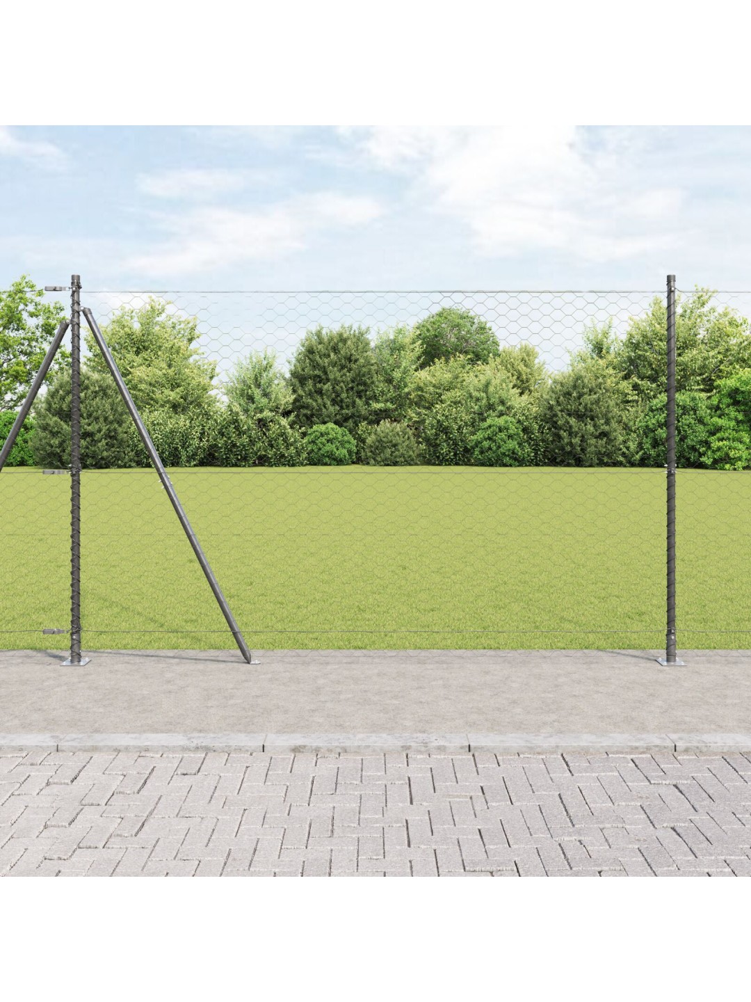 Kuusikulmainen aita harmaa 1.6x50 m teräs