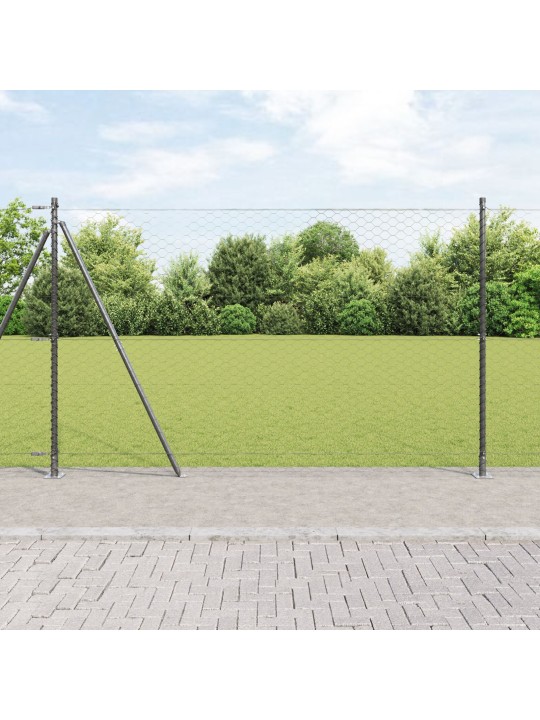 Kuusikulmainen aita harmaa 1.6x50 m teräs