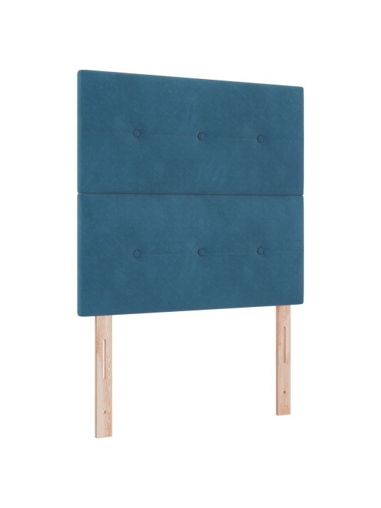 Sängynpääty napitettu tummansininen 80 cm sametti