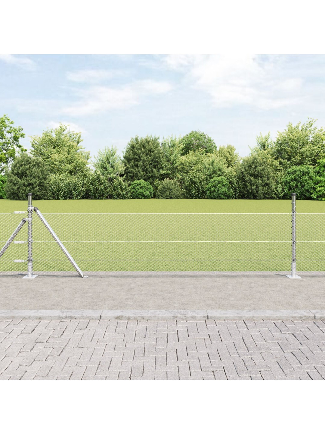 Kuusikulmainen aita 0,4x50 m galvanoidusta teräksestä