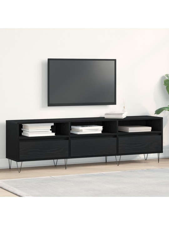 Tv-kaappi musta tammi 150x30x44,5 cm tekninen puu