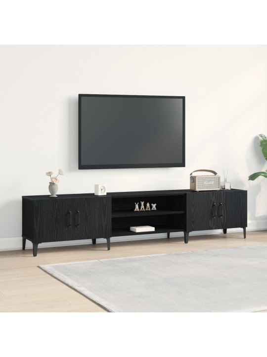 Tv-taso musta tammi 180x31,5x40 cm tekninen puu