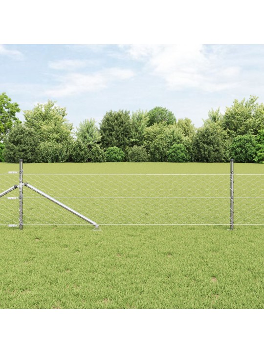 Kuusikulmainen aita 0.8x10 m galvanoitua terästä