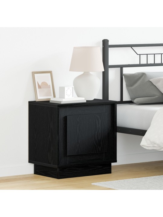 Yöpöydät led-valoilla 2 kpl musta tammi 44x34,5x45 cm