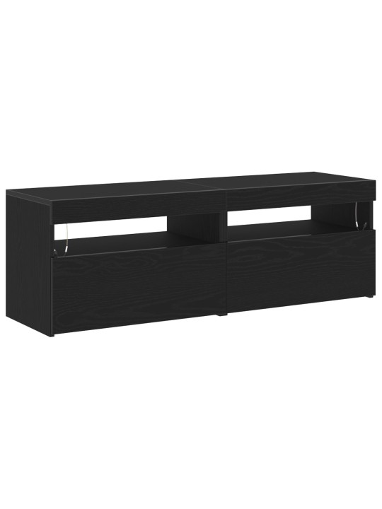 Tv-kaapit led-valoilla 2 kpl musta tammi 60x35x40 cm teollinen puu