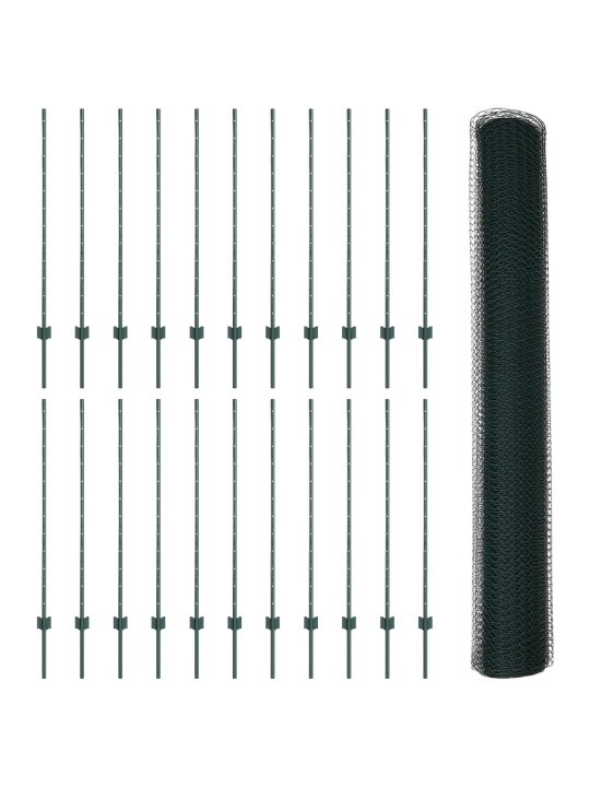 Aitapylväät 11 kpl u-kanava vihreä 120 cm teräs