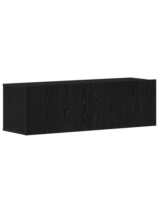 Musta tammi seinälle asennettava tv-kaappi 100x30x30 cm tehty keinotekoisesta puusta