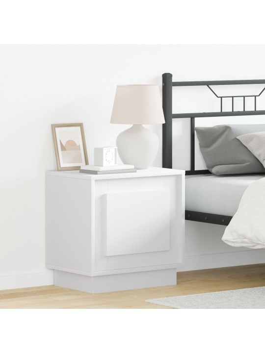 Yöpöydät led-valoilla 2 kpl valkoinen 44x34,5x45 cm