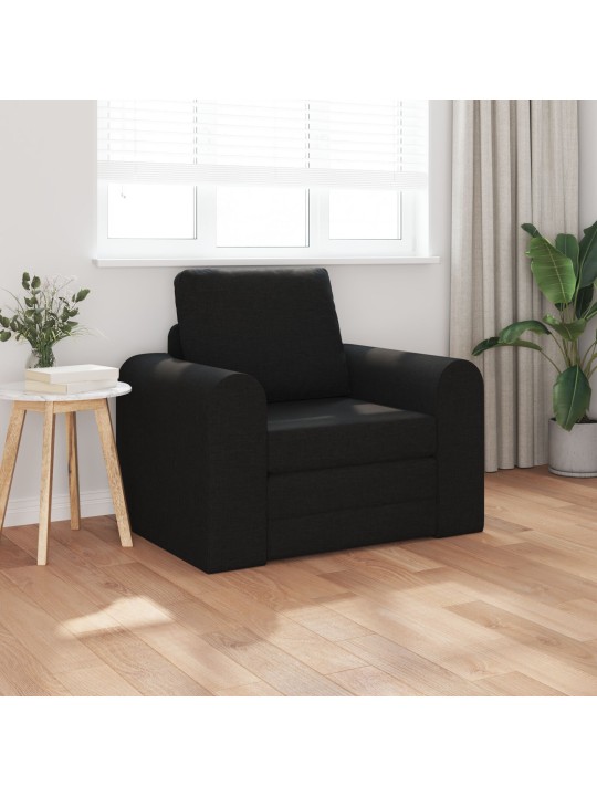 Lattiasohva vuode 2-in-1 musta 98x71x83 cm kangas