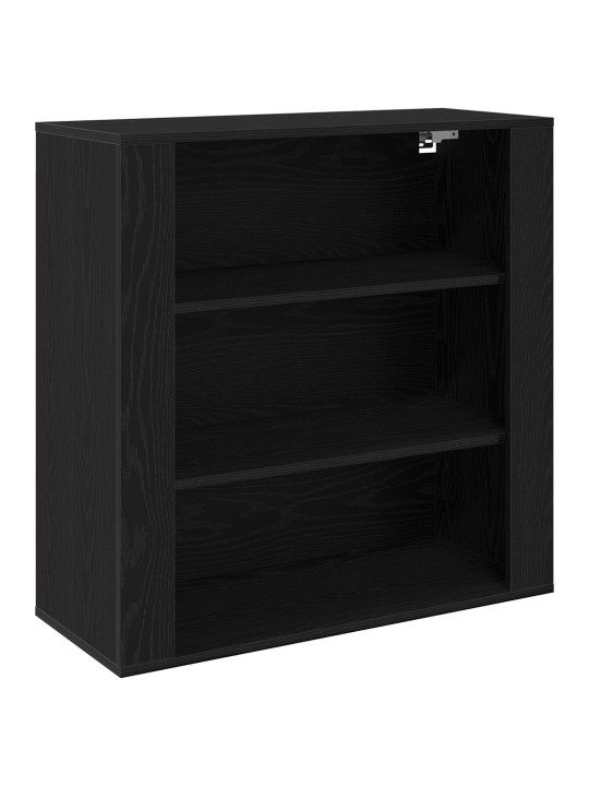 Seinähylly musta tammi 80x33x80 cm tekninen puu