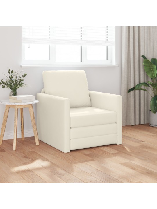 Lattiasohva sänky 2-in-1 kerma 74x77x81 cm sametti