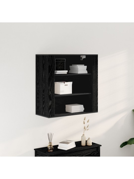 Seinähylly musta tammi 80x33x80 cm tekninen puu
