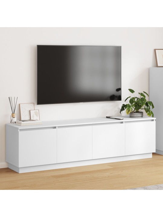 Tv-taso led-valaistuksella valkoinen 180x38x49 cm tekninen puu