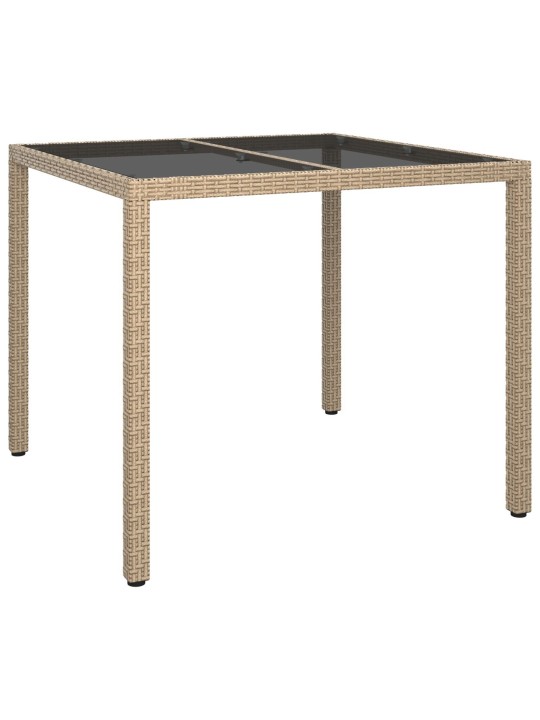 Puutarhan ruokapöytä beige 90x90x75 cm polyrottinki