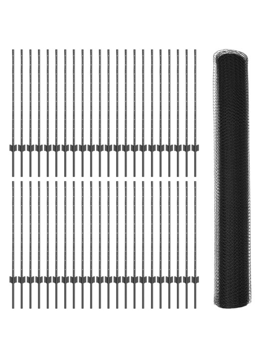 Aita-pilarit 22 kpl u-kanava harmaa 100 cm teräs