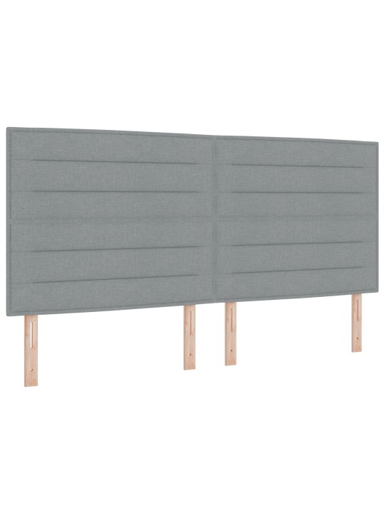 Sängynpääty linjat design vaaleanharmaa 200 cm kangas