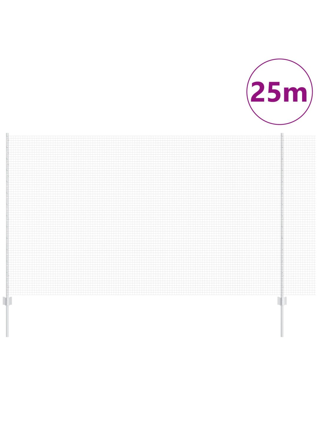 Hitsattu langoitusaita 22 u-pylväällä hopea 1.4x25 m teräs