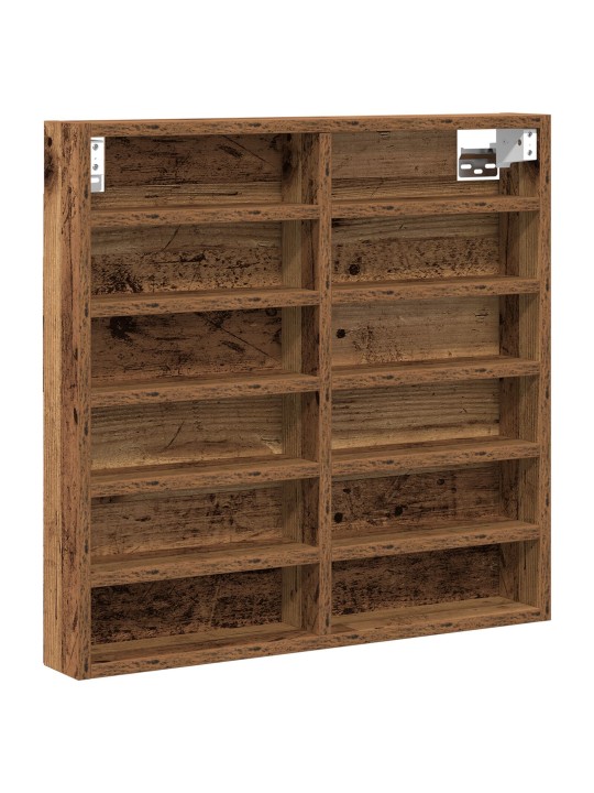 Vitrine kaappi vanha puu 60x8,5x58 cm lujitettu puu