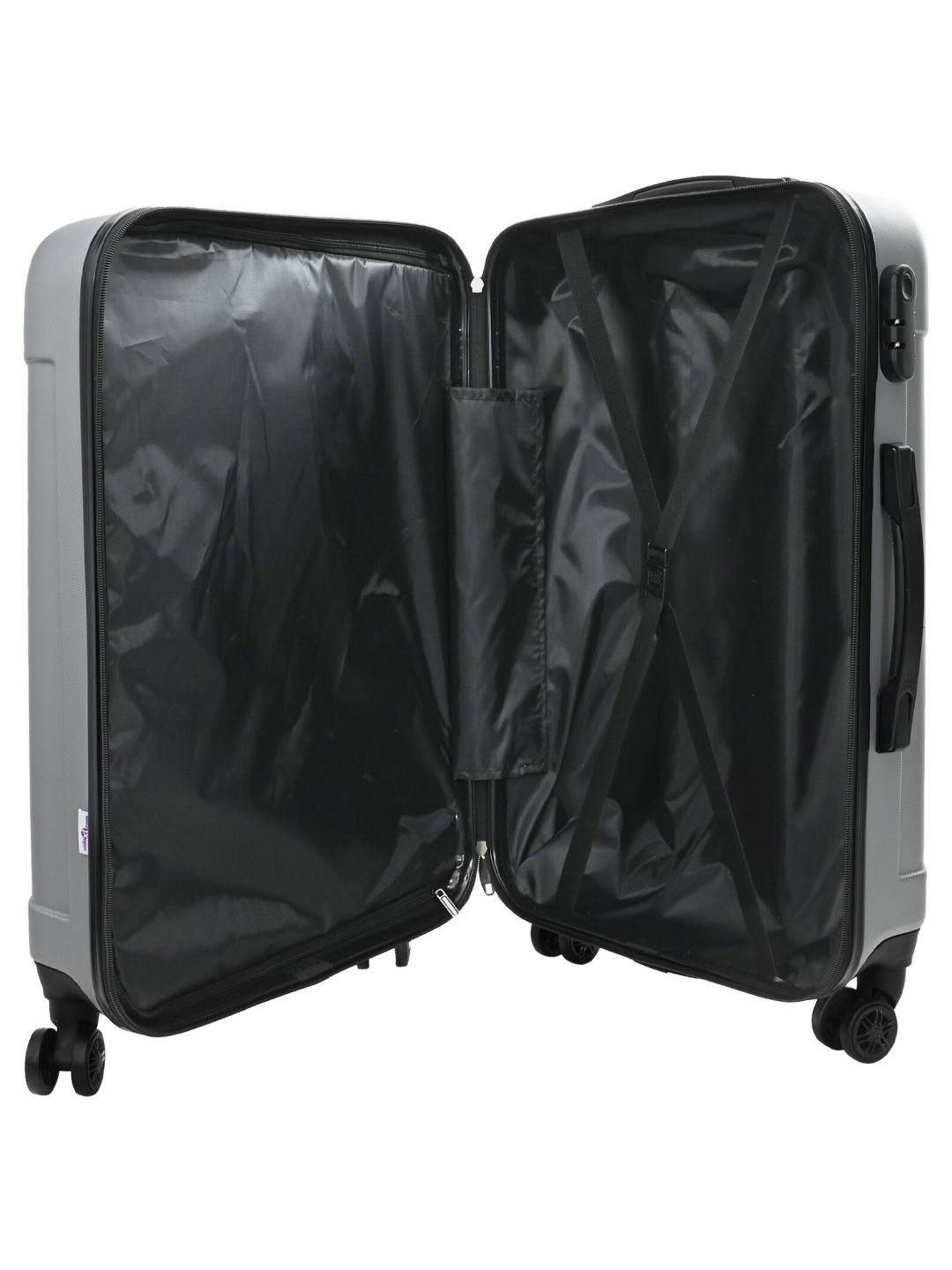 Matkalaukku setti 3 kpl kova kuori hopea 20'' 24'' 28'' abs