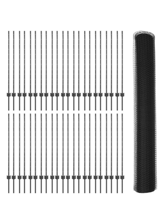Aitapylväät 22 kpl u-kanava harmaa 120 cm teräs